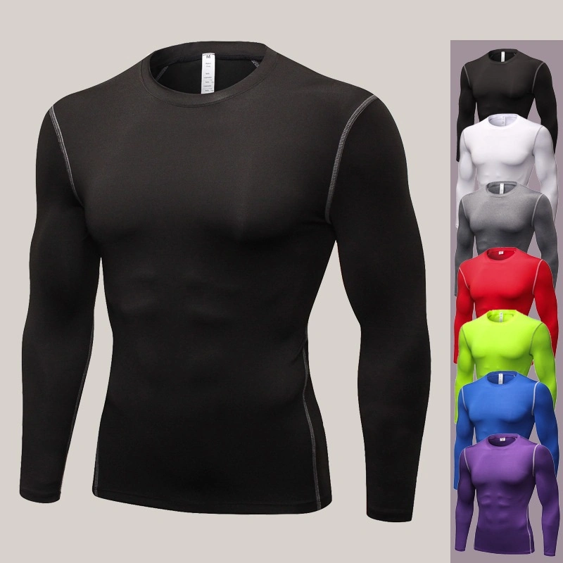 Men Compression Tops Running Gym Workout Sports Fitness Running Long Sleeves Dry-Fit Base Layer, Training Base Layer Thermal Long Sleeve Esg14451