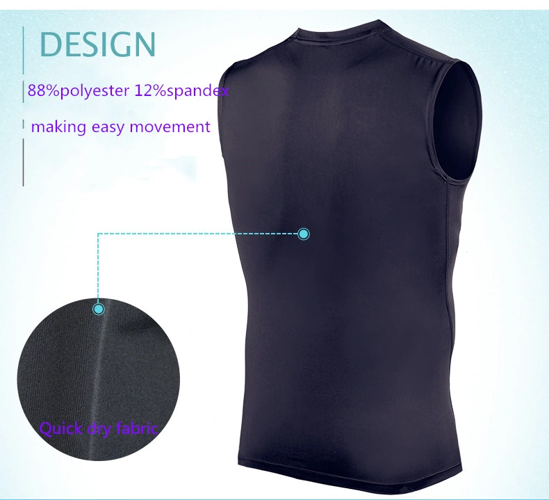 OEM Custom Men Exercise Sport Training Ball Fitness Vest for Quick Dry Tight Slim Gym Running