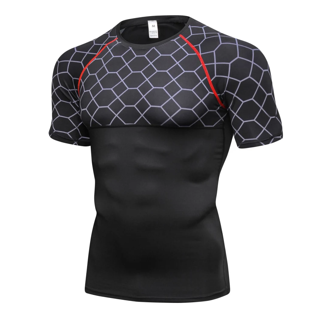 Free Sample Men Short Sleeve Quick-Dry Sports Wear Gym Wear Yoga Top Drop Shipping