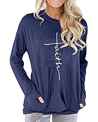 Womens Sweatshirts Crewneck Loose Fitting Tops for Women