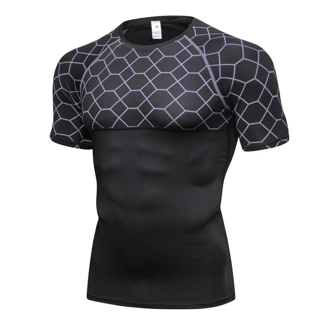 Free Sample Men Short Sleeve Quick-Dry Sports Wear Gym Wear Yoga Top Drop Shipping