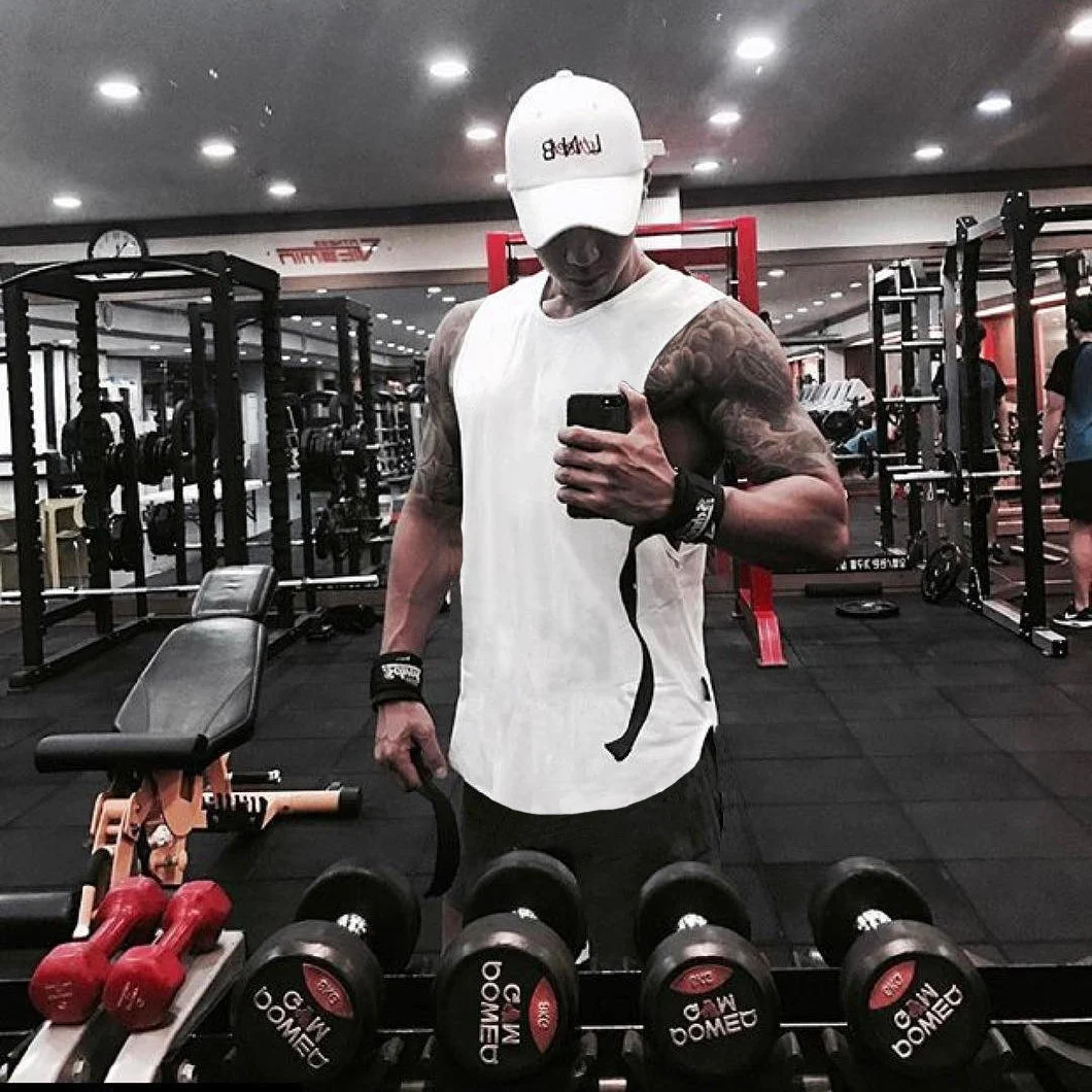 Wholesale Gym Plus Size Fitness Vest Men Custom Logo Workout Men′s T-Shirts Sleeveless Sports Customized Oversized Men′s Vests